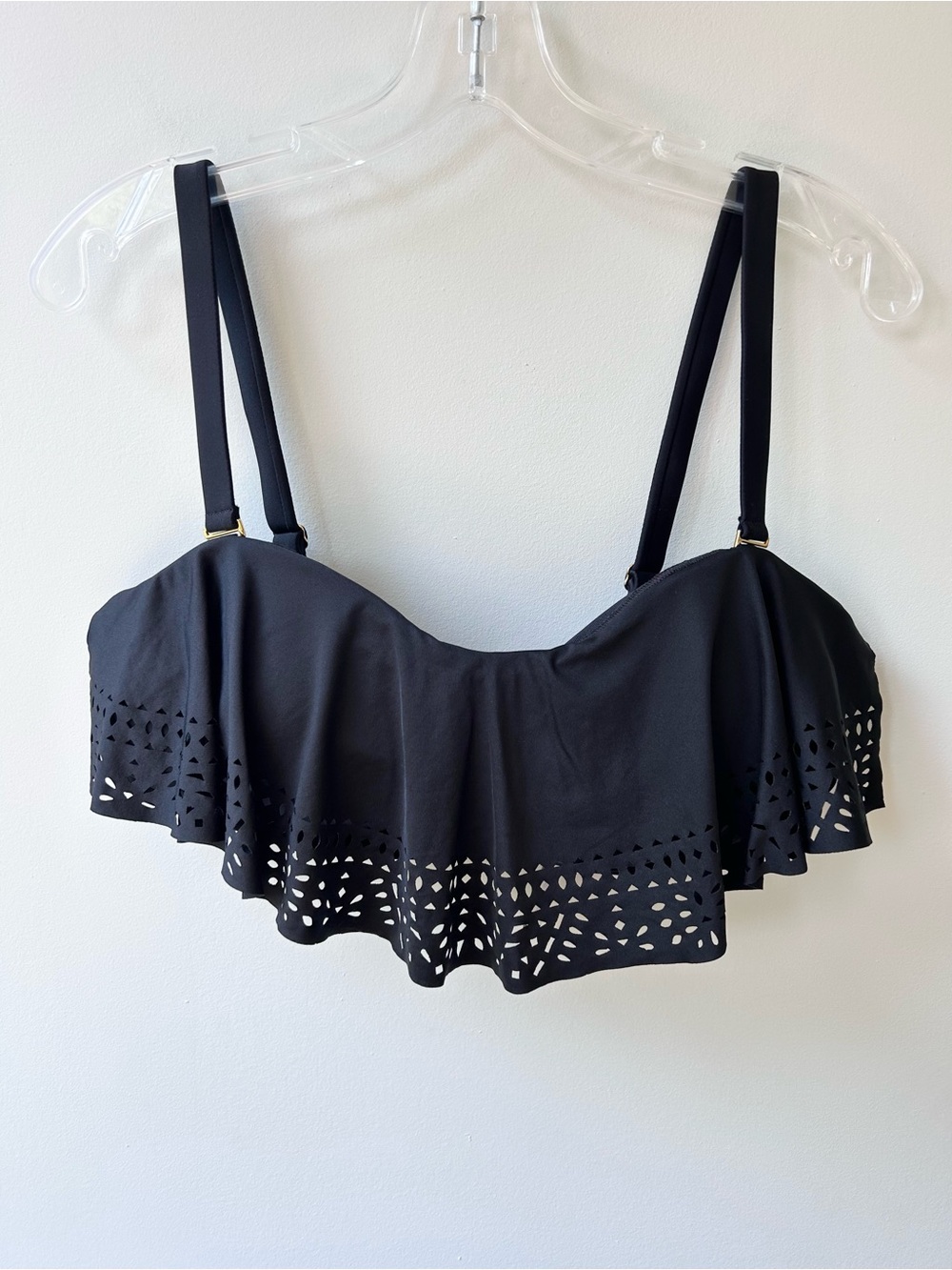 Soma flounce bandeau black bikini top